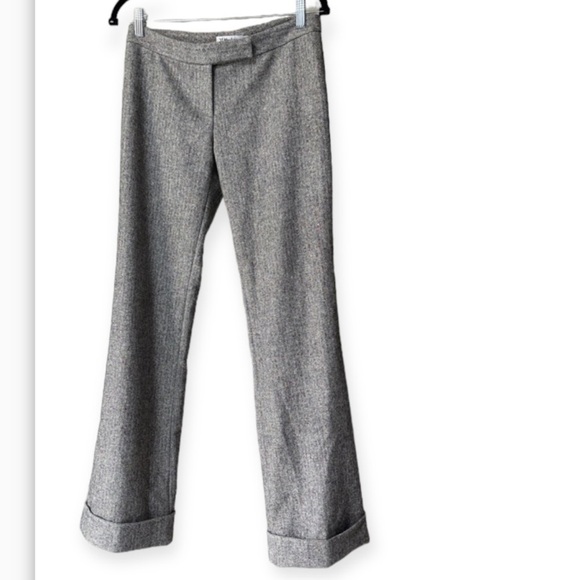 Avenue Montaigne Pants - Avenue Montaigne tweed cuffed straight leg pants